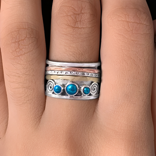 Kaia – Bohemian Meditation Ring with Sapphire