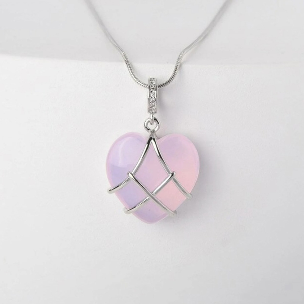 Gemstone Heart Necklace - Princess Heart Necklace
