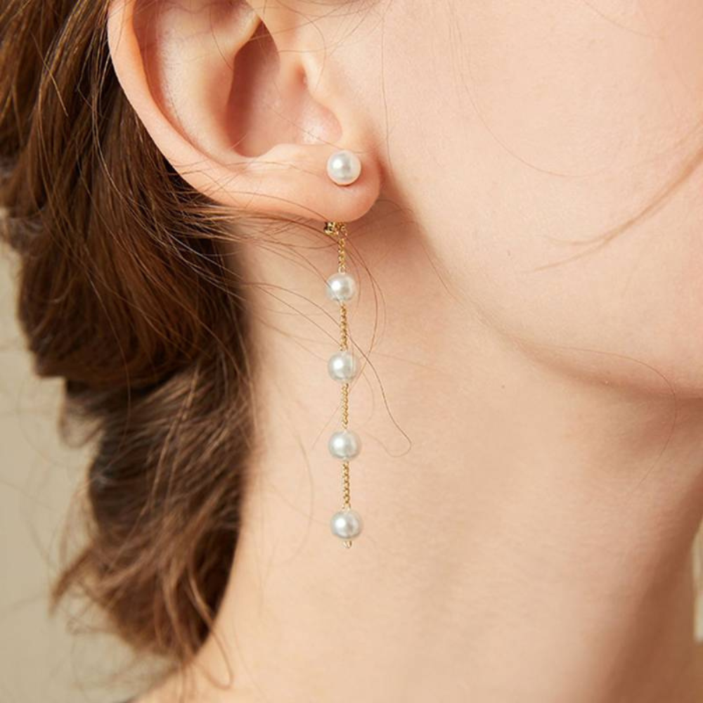 Pearl Drop Statement Earrings - Long Pearl Drop Earrings