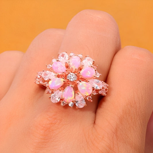 Rian – Elegant Ring Flower Fire Opal