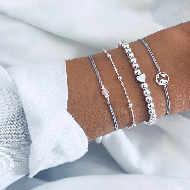 Alora – Stylish Set of Bracelets in Lime Color