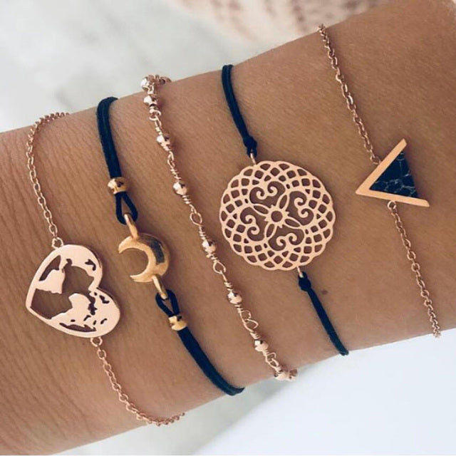 Alora – Stylish Set of Bracelets in Lime Color