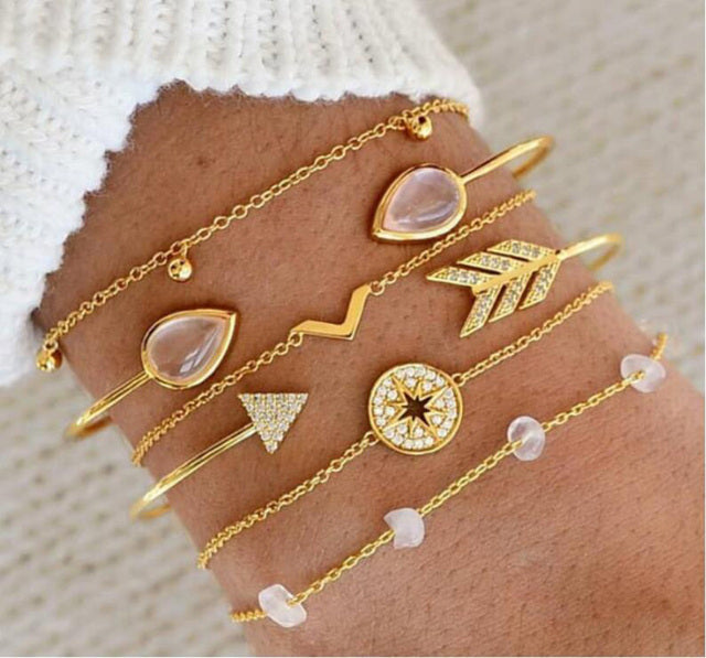 Alora – Stylish Set of Bracelets in Lime Color