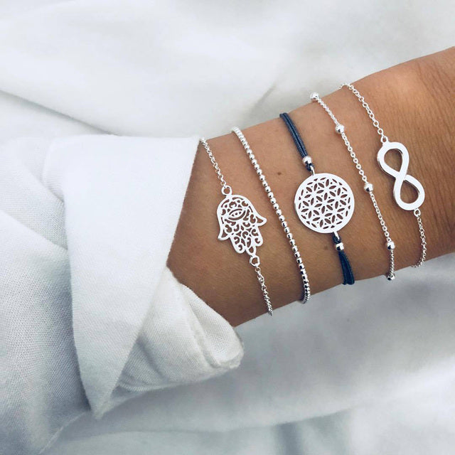 Alora – Stylish Set of Bracelets in Lime Color