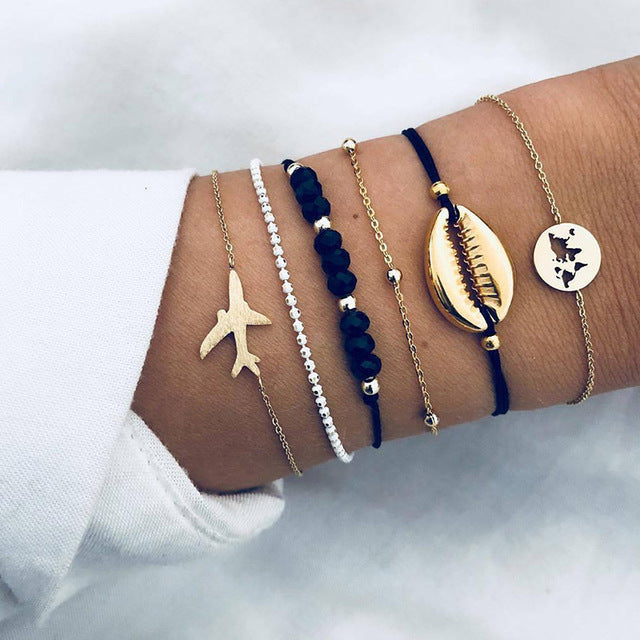 Alora – Stylish Set of Bracelets in Lime Color