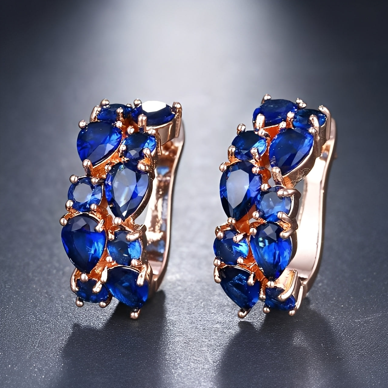 Telma – Stylish Multicolored Earrings in Rose Gold