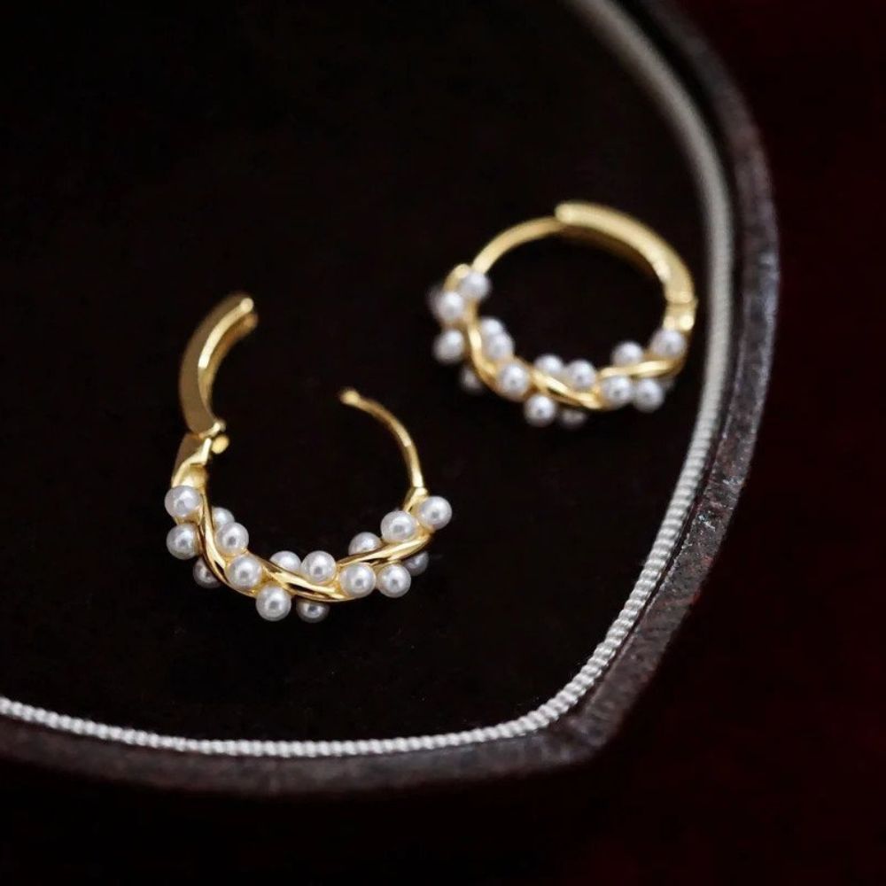 Women Twisted Earrings with Ball Detail - 1 Pair