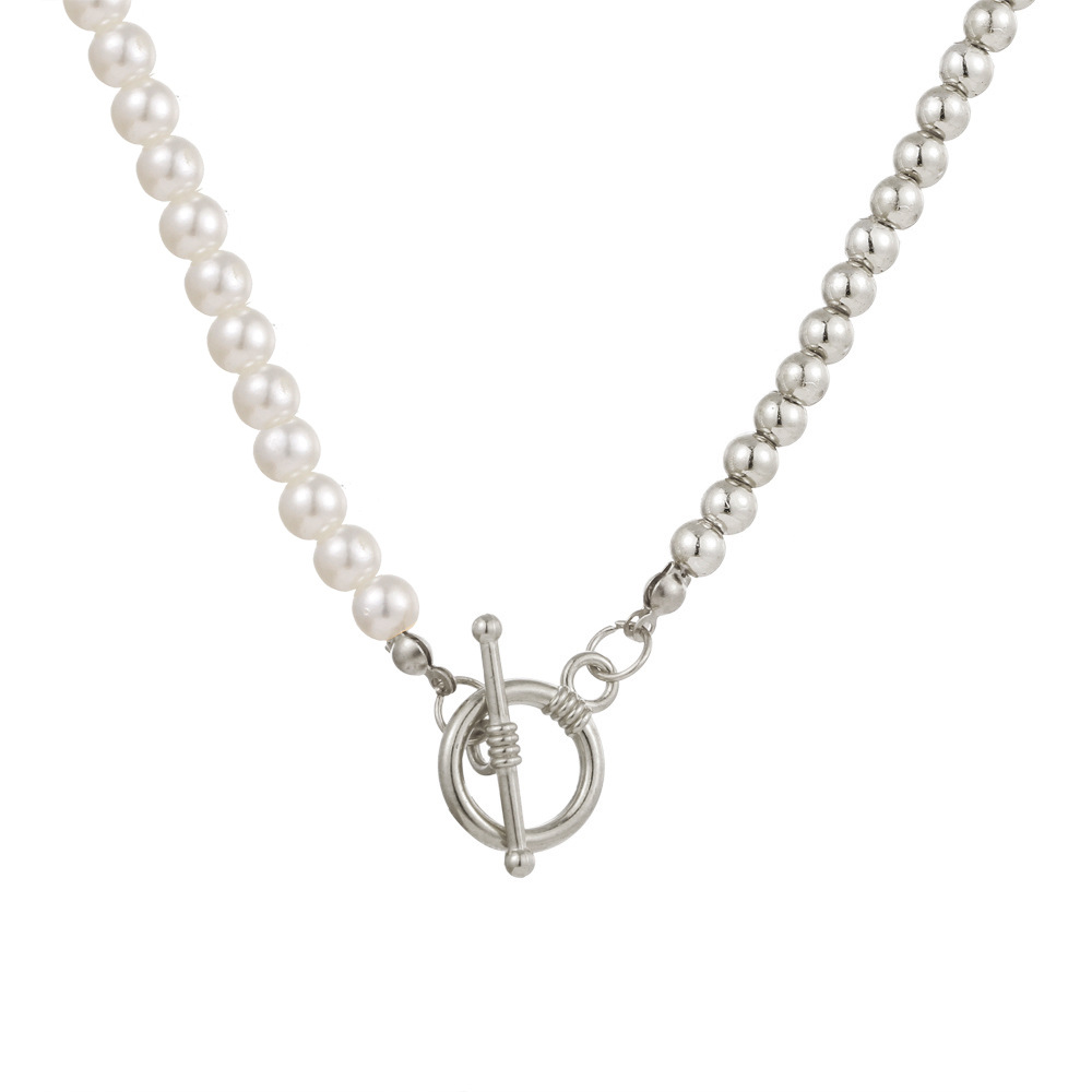 Double Chain - Cuban and Pearl Necklace