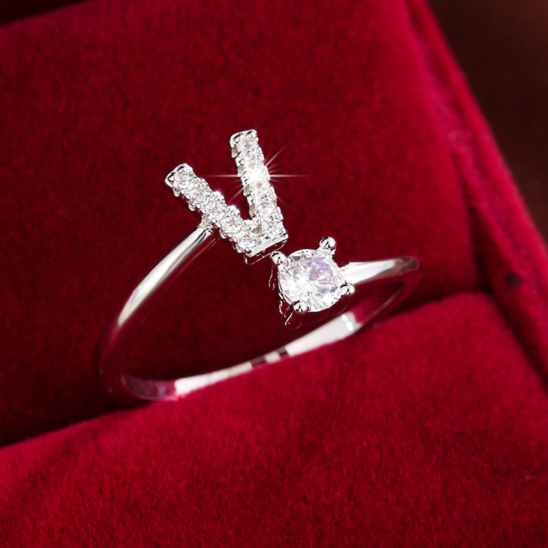 Nova – Modern Open Ring with Initial
