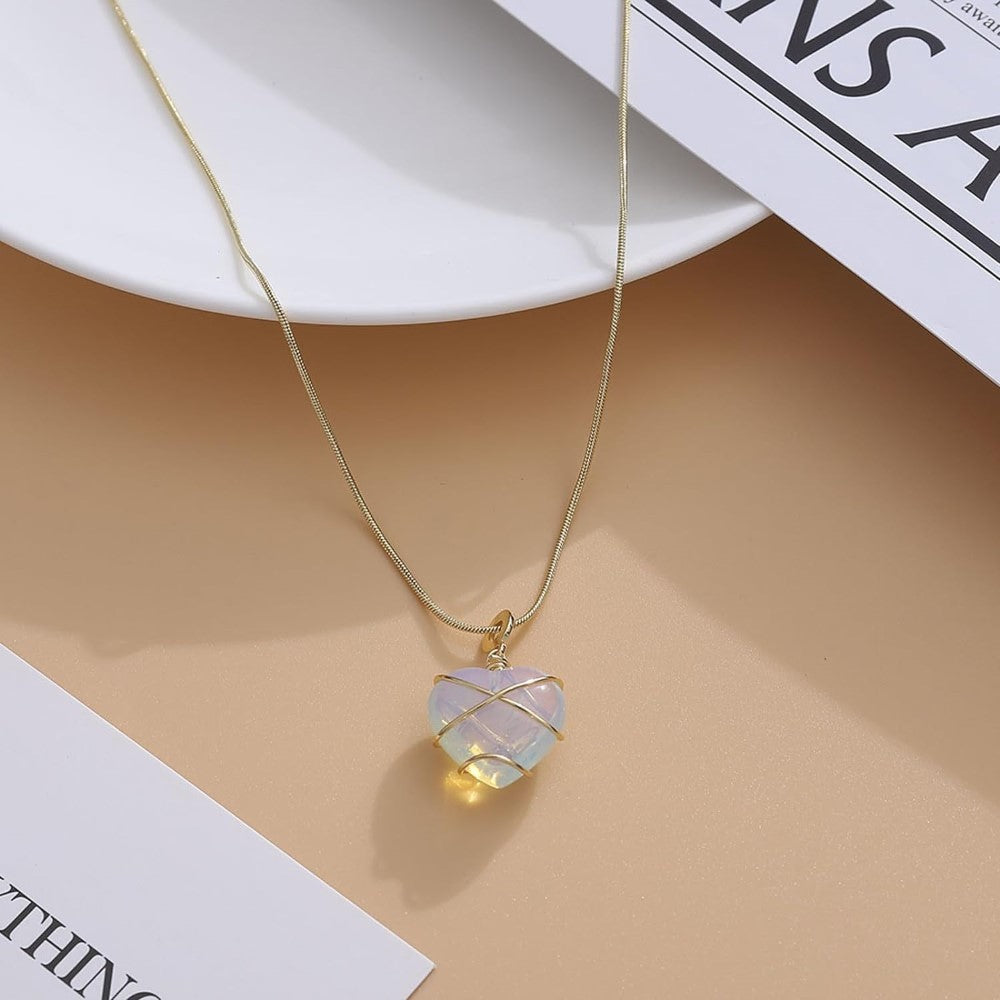 Gemstone Heart Necklace - Princess Heart Necklace