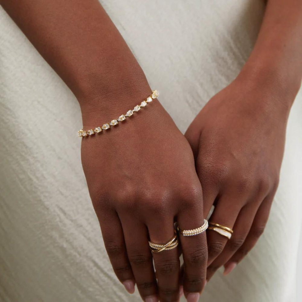 Golden Crystal Bracelet - Adjustable Crystal Bracelet