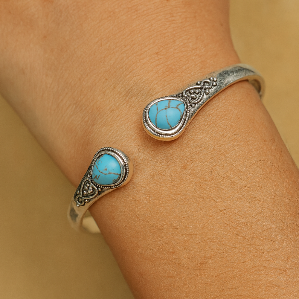 Women Adjustable Boho Bracelet with Decorative Stone Details