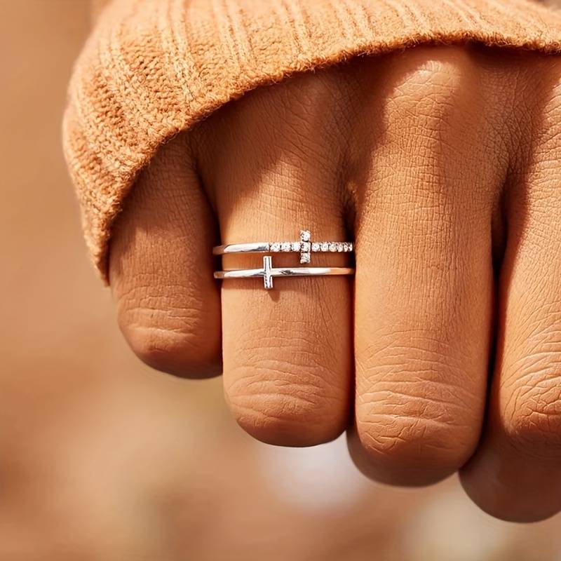 Double Bar - Fine Cross Ring