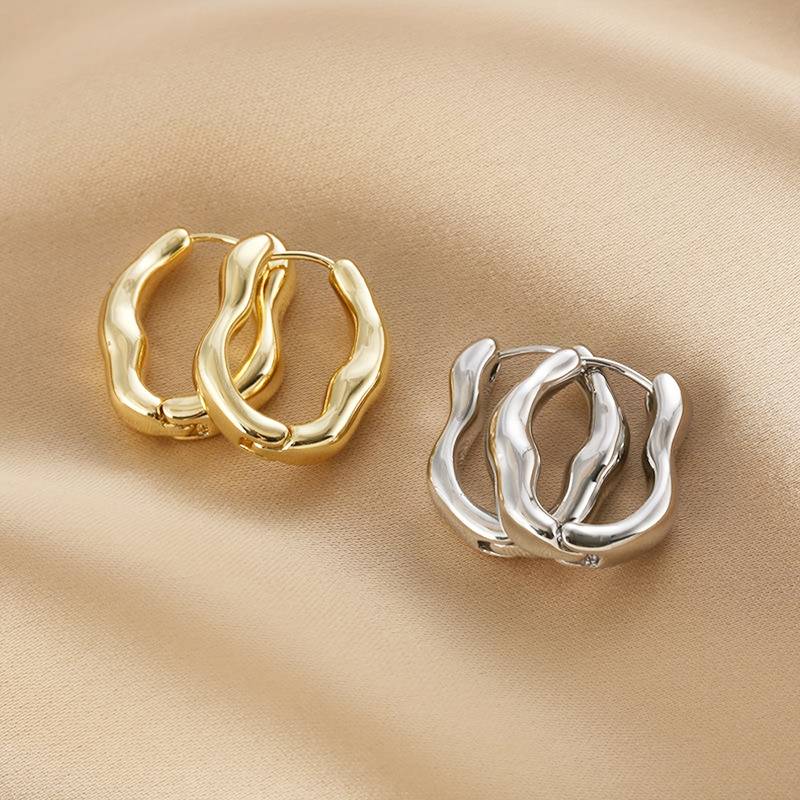 Irregular Hoop Earring - Hoop Earrings Irregular Shape