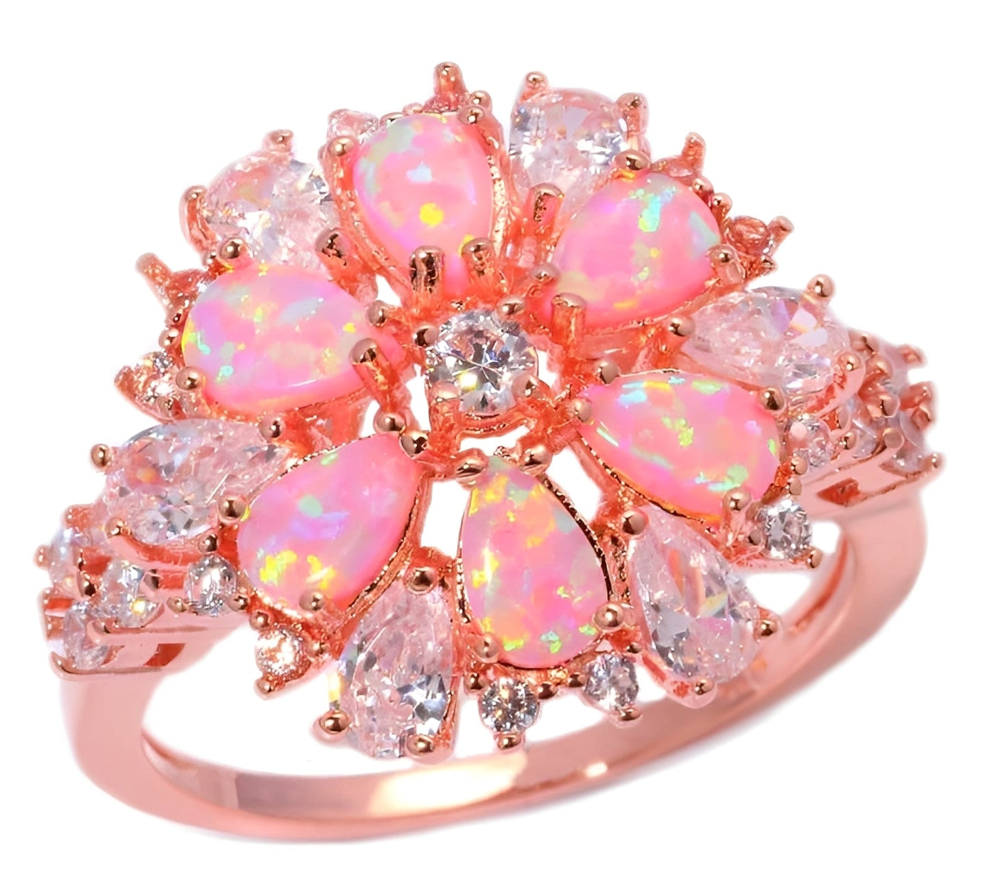 Rian – Elegant Ring Flower Fire Opal