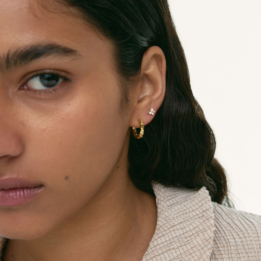 Women’s Hoops with Hammered Surface Details and Organic Shape