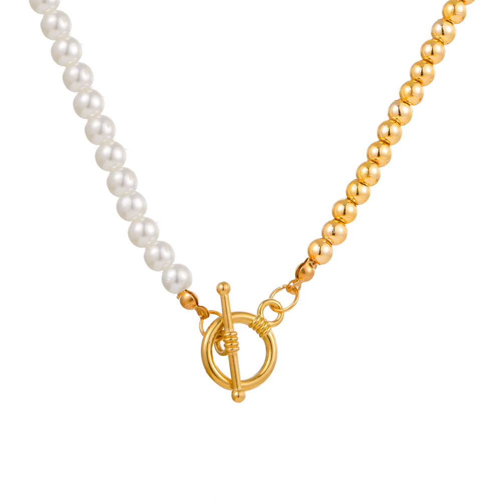 Double Chain - Cuban and Pearl Necklace