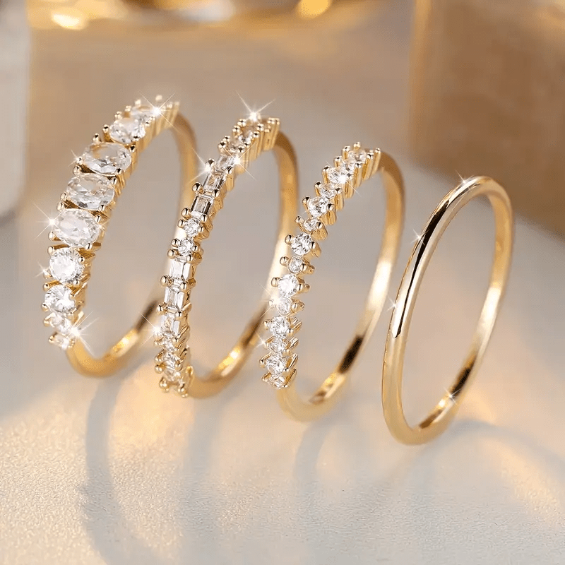 Elyna – Elegant Gold Rings with Zircon Stones
