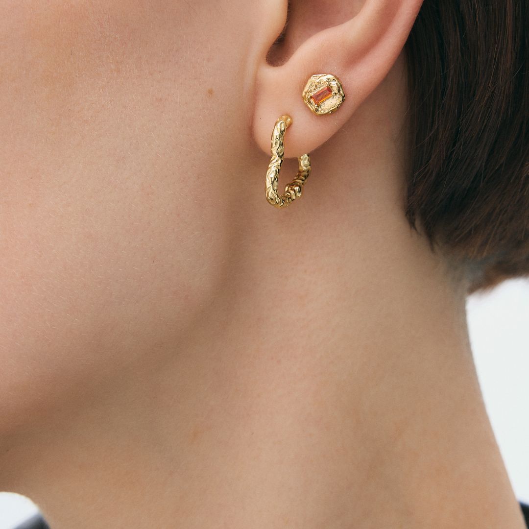 Women’s Heart Hoops with Irregular Texture and Organic Shape