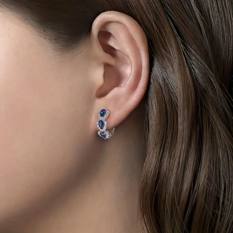 Ellie – Earrings in Royal Blue with Sapphire, Elegant