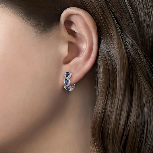 Ellie – Earrings in Royal Blue with Sapphire, Elegant