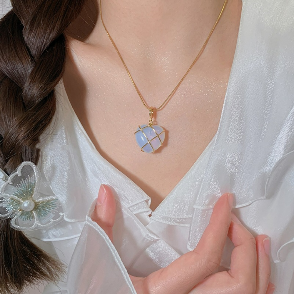 Gemstone Heart Necklace - Princess Heart Necklace