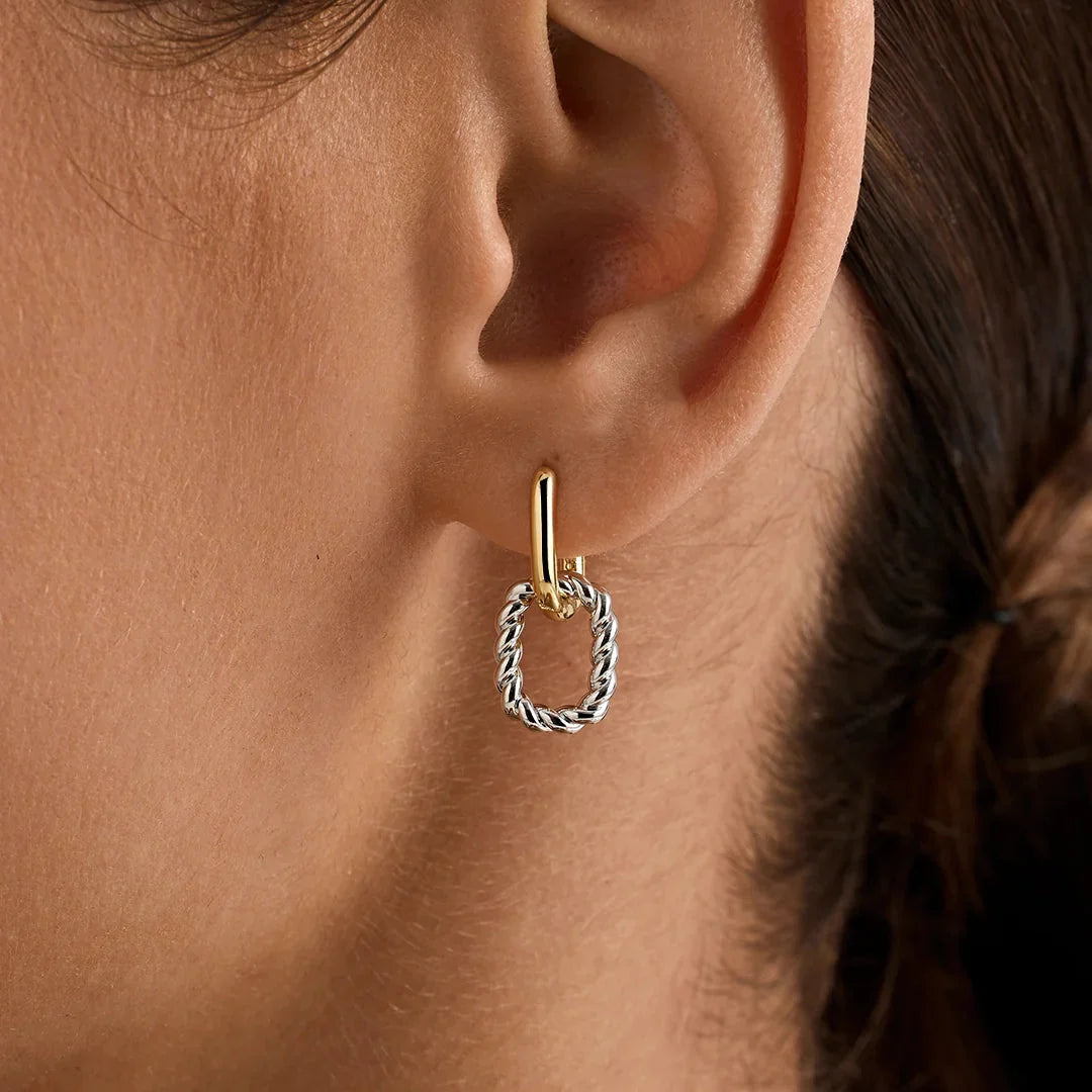 Women's Hoops with Removable Oval Pendant