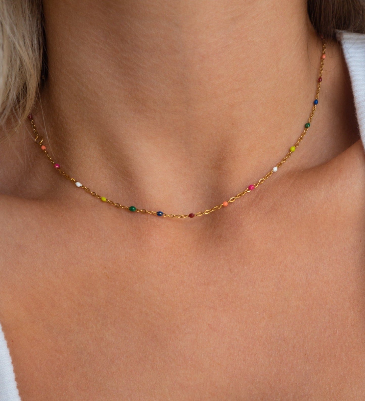 Alba - Collar in Rainbow and Gold
