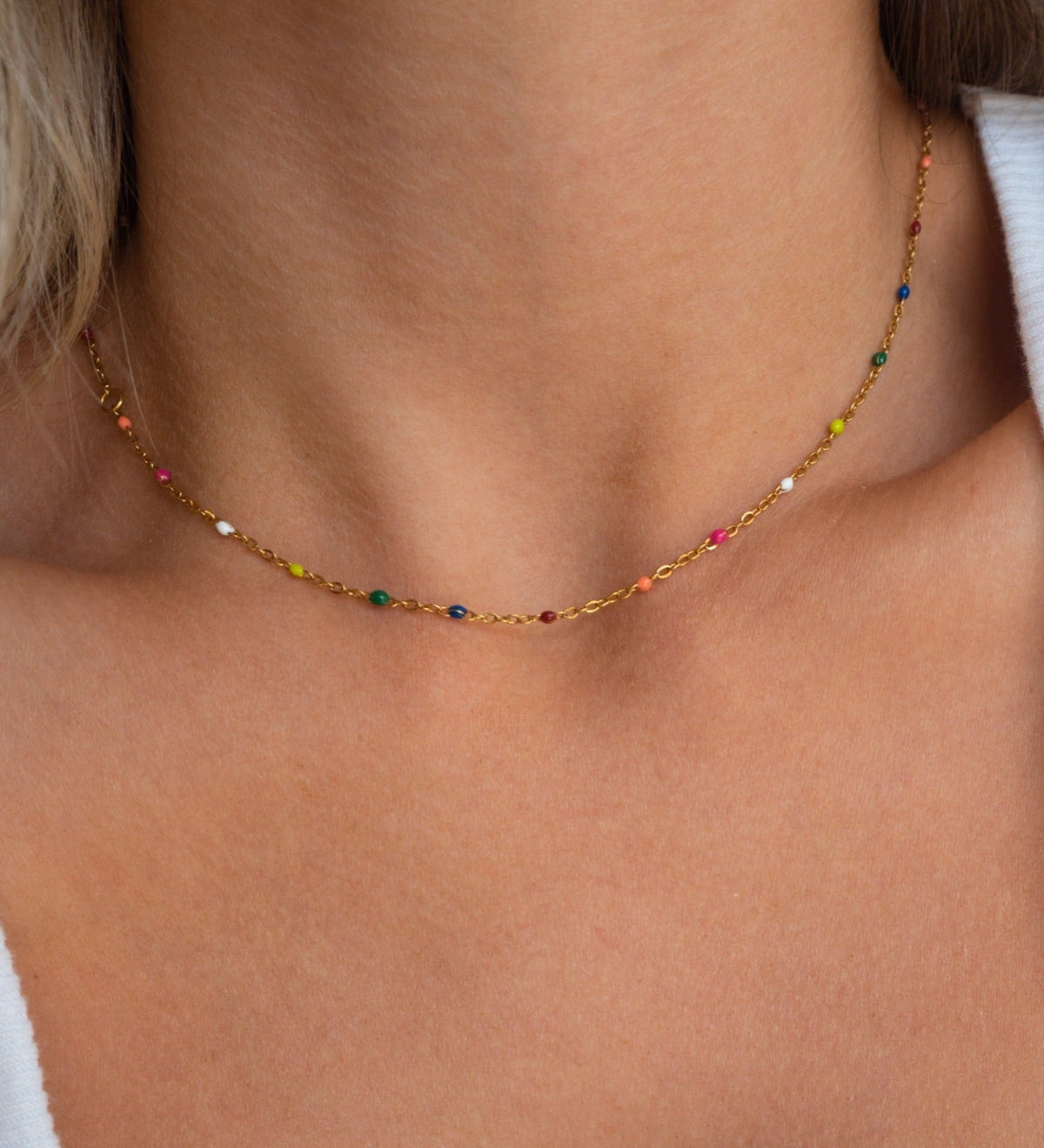 Alba - Collar in Rainbow and Gold