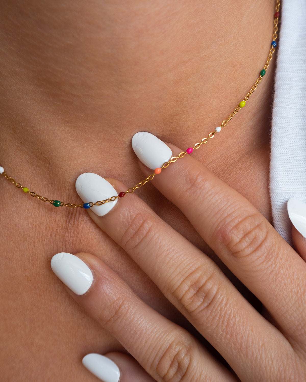 Alba - Collar in Rainbow and Gold