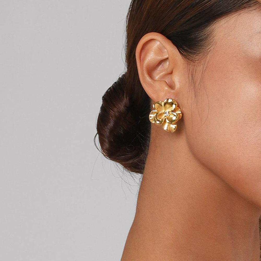 Women's Flower Earrings with Multilayer Flower Design