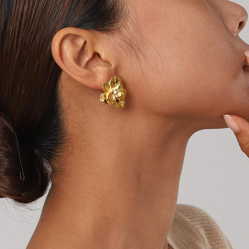 Women's Flower Earrings with Multilayer Flower Design