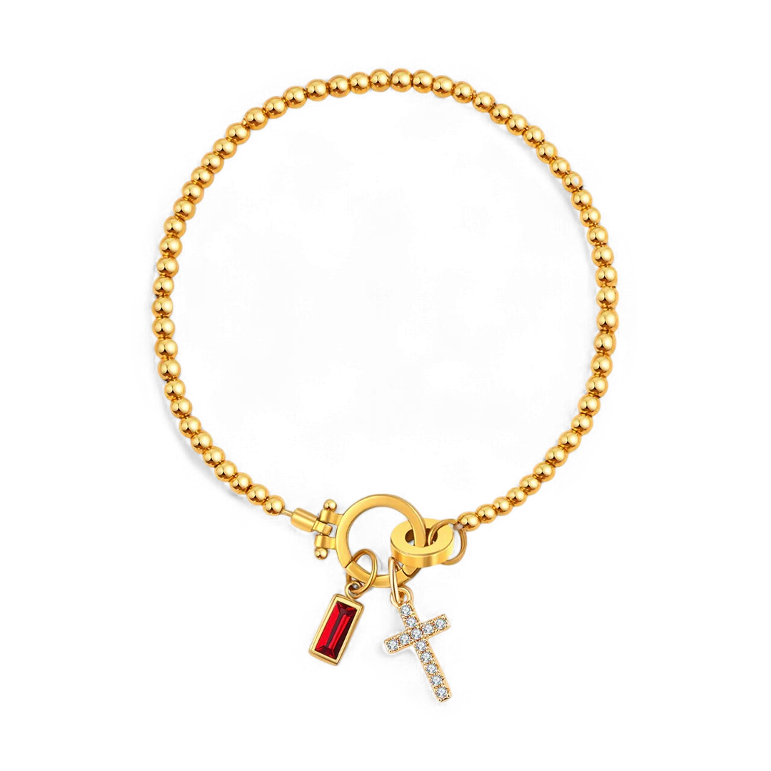Eli – Decorative Bracelet with Cross Pendant