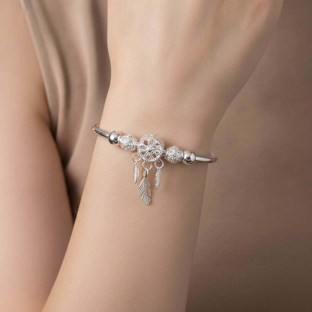 Aiyana – Adjustable Dreamcatcher Bracelet Made of 925 Silver