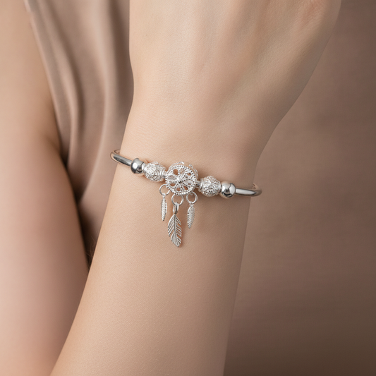 Aiyana – Adjustable Dreamcatcher Bracelet Made of 925 Silver