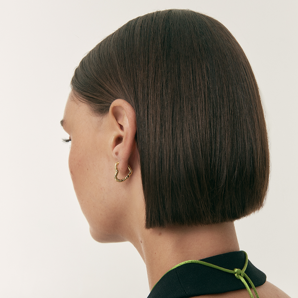 Women’s Heart Hoops with Irregular Texture and Organic Shape