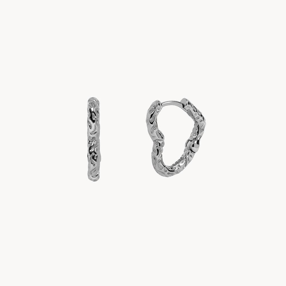 Women’s Heart Hoops with Irregular Texture and Organic Shape