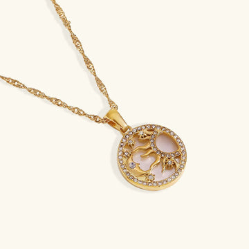 Women's Pendant Necklace with Round Cosmos Motif