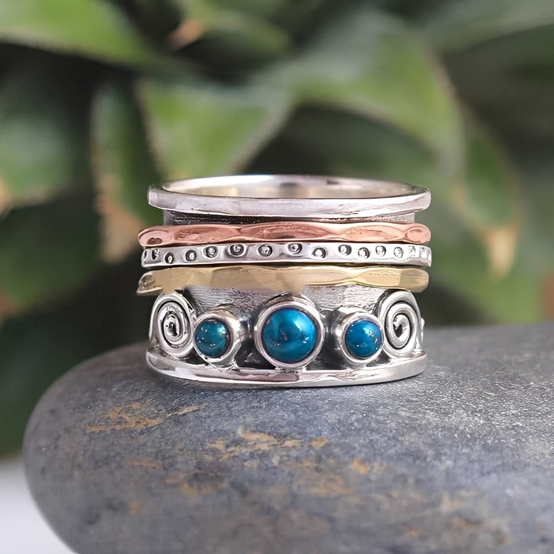 Kaia – Bohemian Meditation Ring with Sapphire