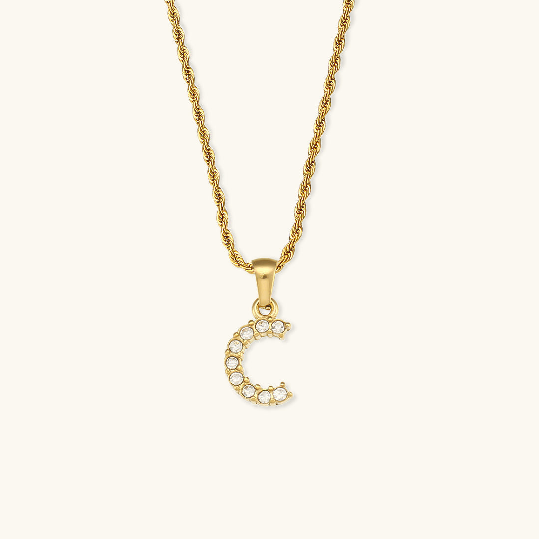 Maeve - Necklace with diamonds and letter initials