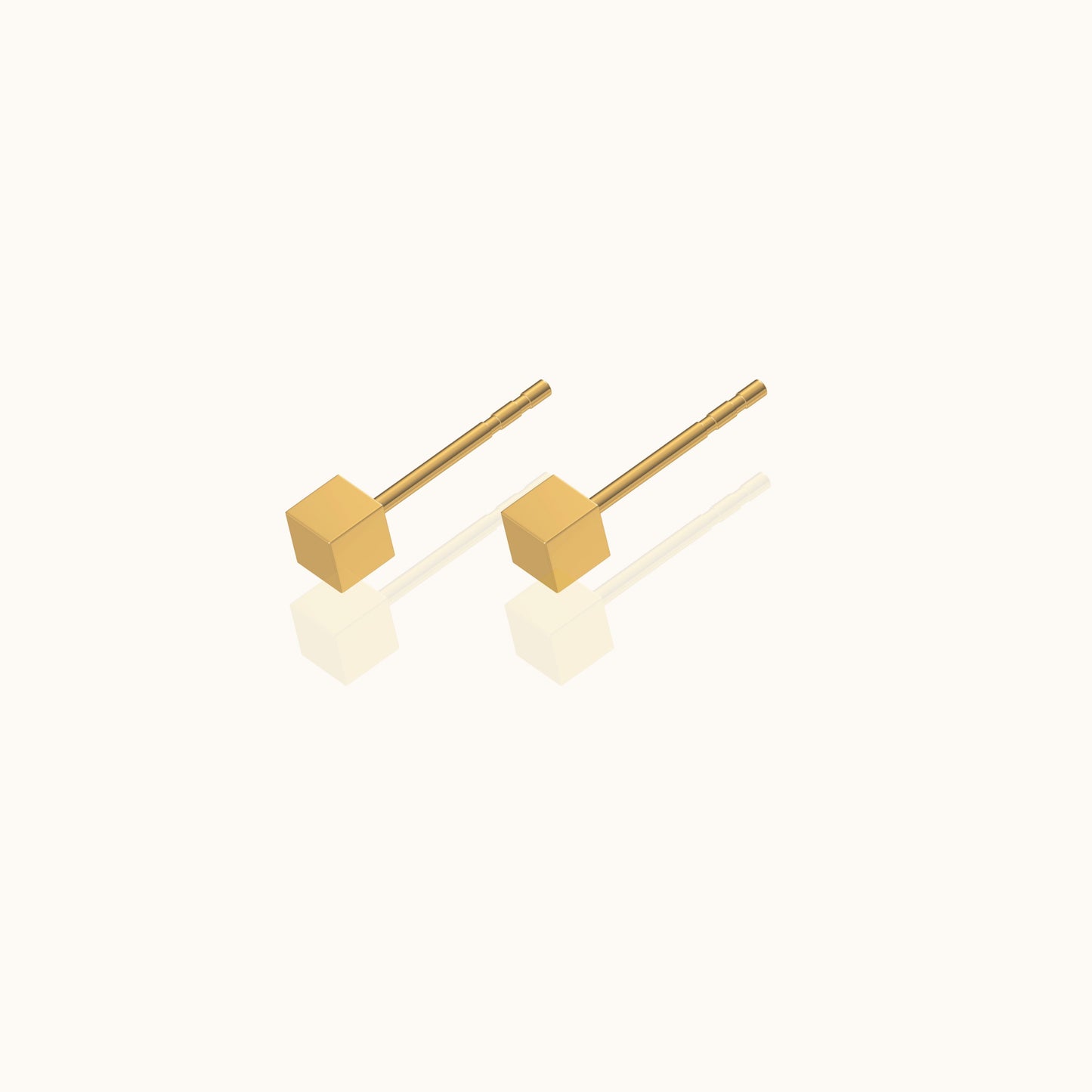 Yasuko - Cube-Shaped Stud Earrings in Minimalist Design