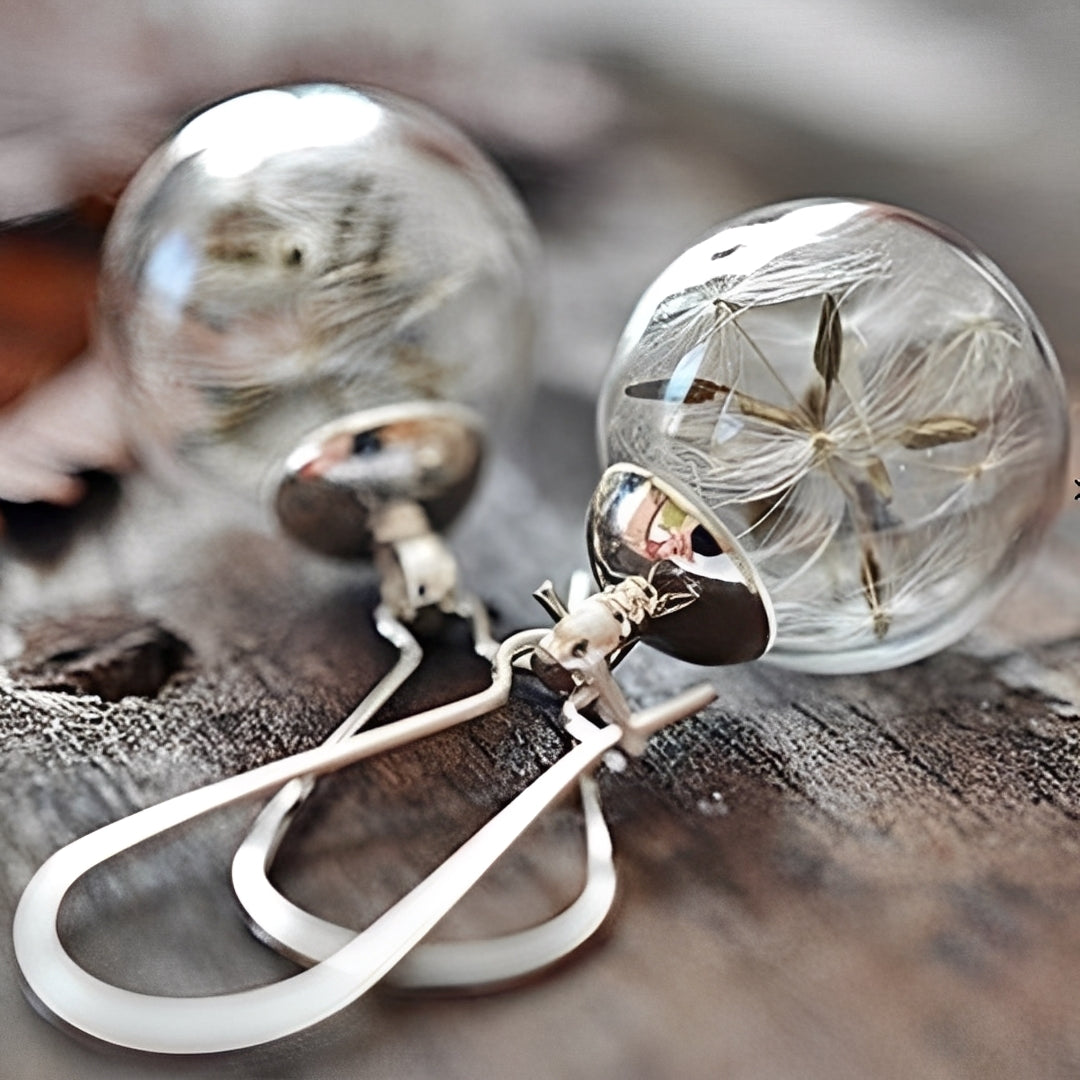 Liora – Silver earrings with dandelion motif