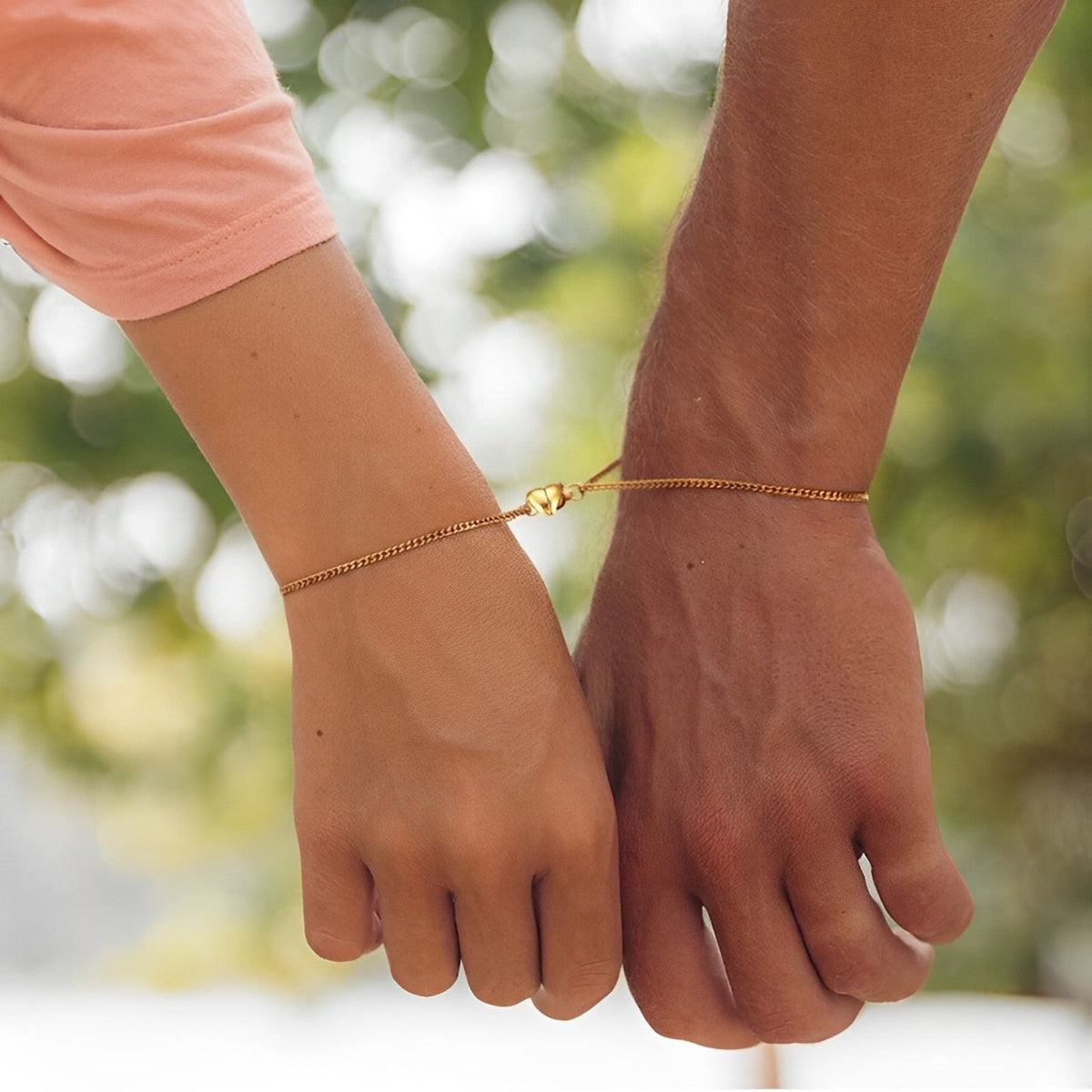 Women’s 2-piece Partner Bracelet Set with Magnetic Clasp and Extension Chain