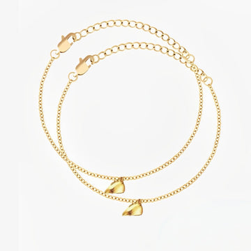 Women’s 2-piece Partner Bracelet Set with Magnetic Clasp and Extension Chain