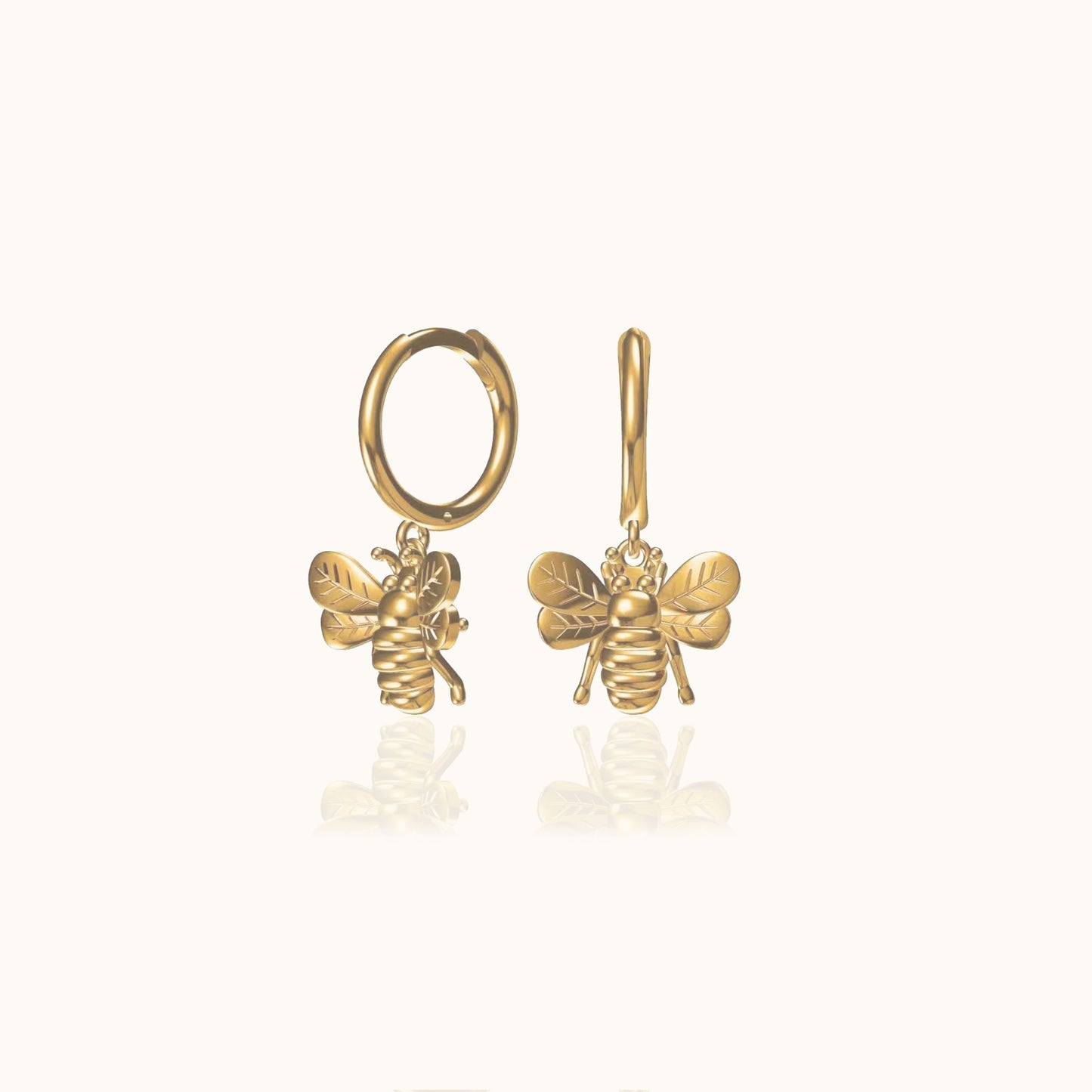 Bee - Dainty Bee Hoop Earrings