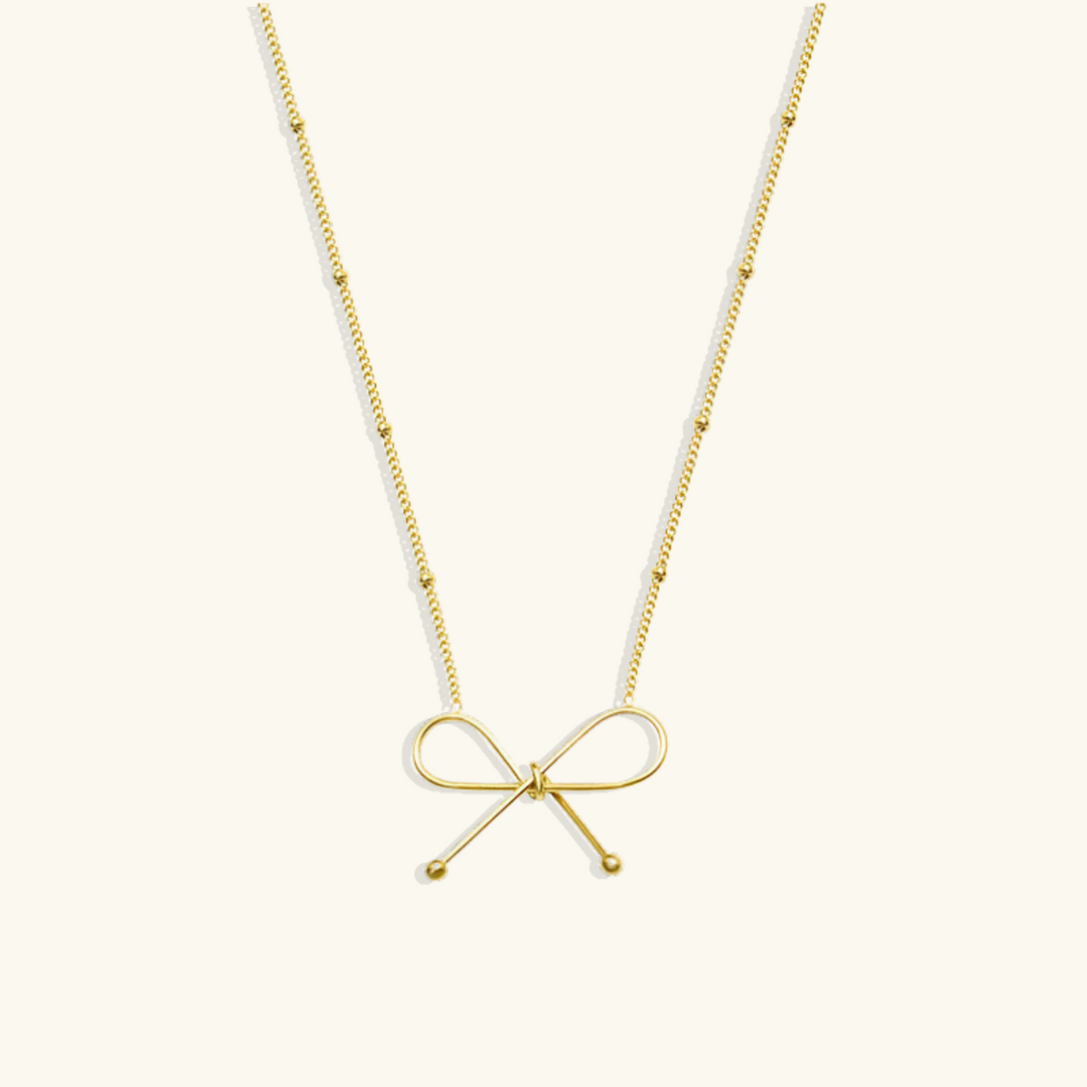 Women's Bow Necklace with Delicate Pendant and Extension Chain