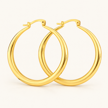 Women's Large Hoops with Round Tube Design