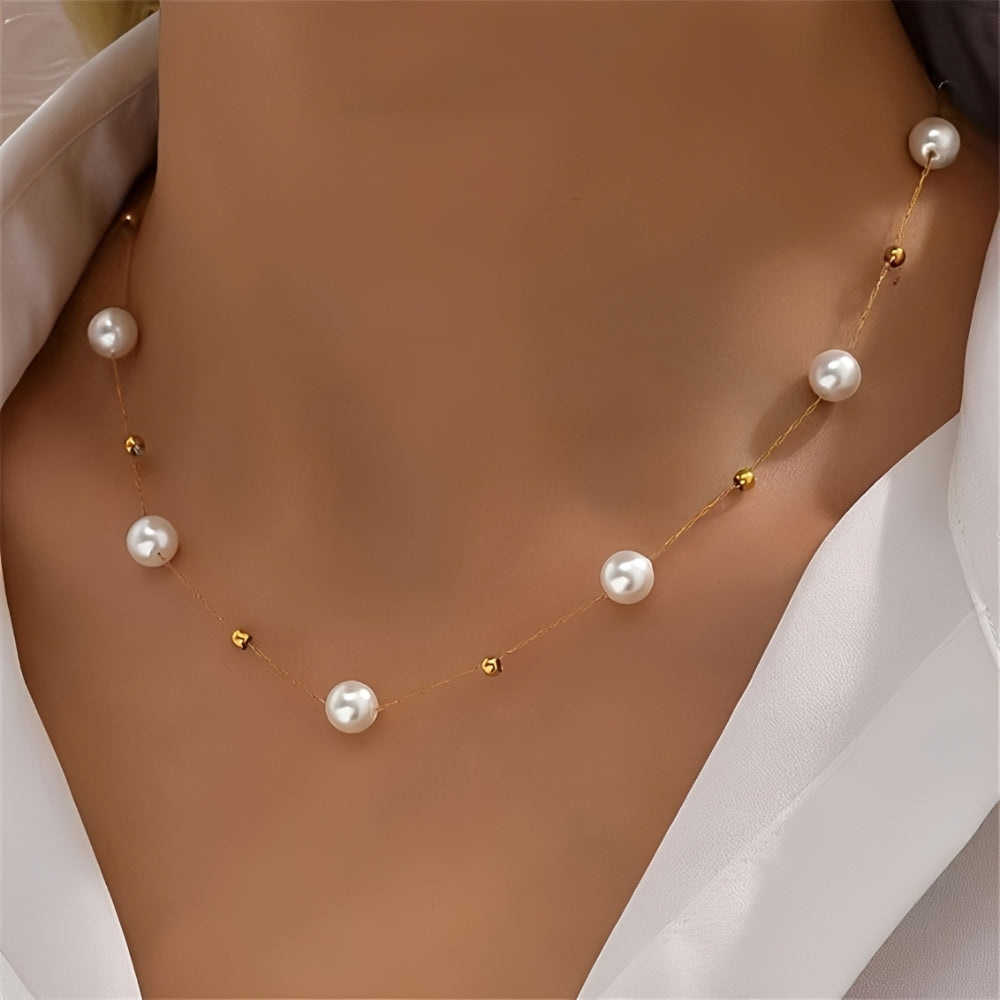 Women's Necklace in Satellite Design with Round Jewelry Elements