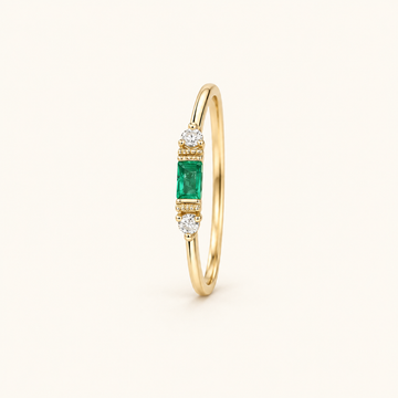 Women's Ring with Baguette Detail and Side Stone Accents