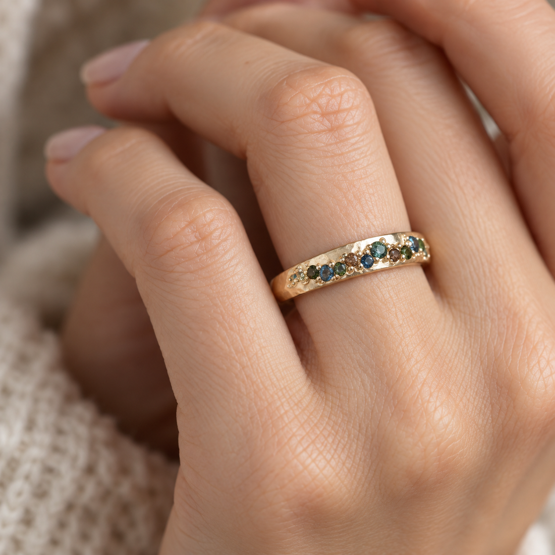 Women's Ring with Multiple Decorative Stone Accents